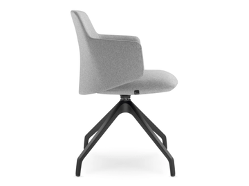 MELODY MEETING 360 F90-BL - Trestle-based fabric training chair with armrests by LD Seating - view 3